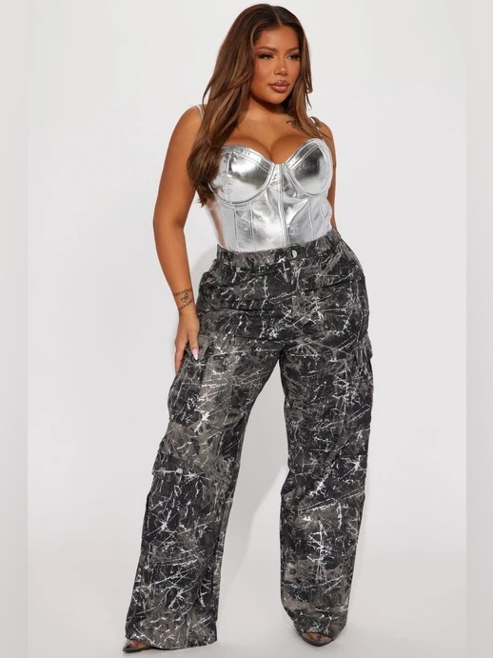 Fashion Nova Plus Wide Leg Cargo Pants